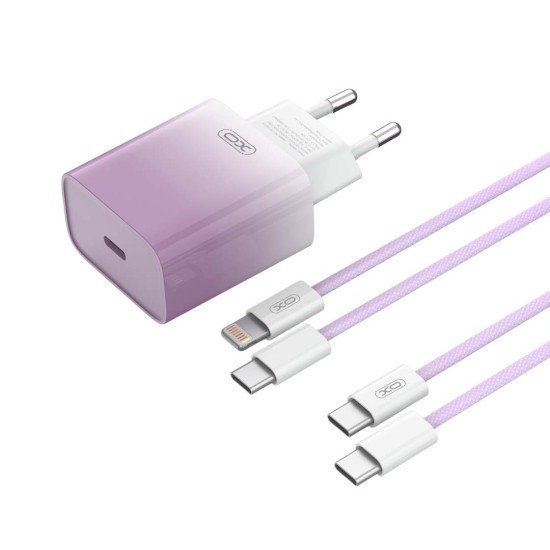 XO CE18 Φορτιστής Γρήγορης Φόρτισης EU 30W USB-C Με Type-C Καλώδιο (NB260) Μωβ XO CE18 Φορτιστής Γρήγορης Φόρτισης EU 30W USB-C Με Type-C Καλώδιο (NB260) Μωβ