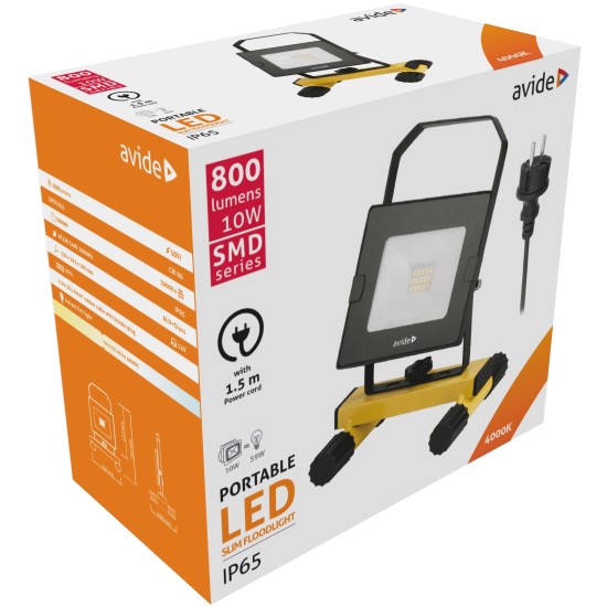 Avide LED Προβολέας Slim SMD 10W με Βάση 1.5μ Λευκό 4000K Avide LED Προβολέας Slim SMD 10W με Βάση 1.5μ Λευκό 4000K