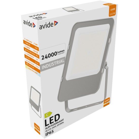 Avide LED Προβολέας SMD Industrial 150W Λευκό 4000K 160lm/W Avide LED Προβολέας SMD Industrial 150W Λευκό 4000K 160lm/W