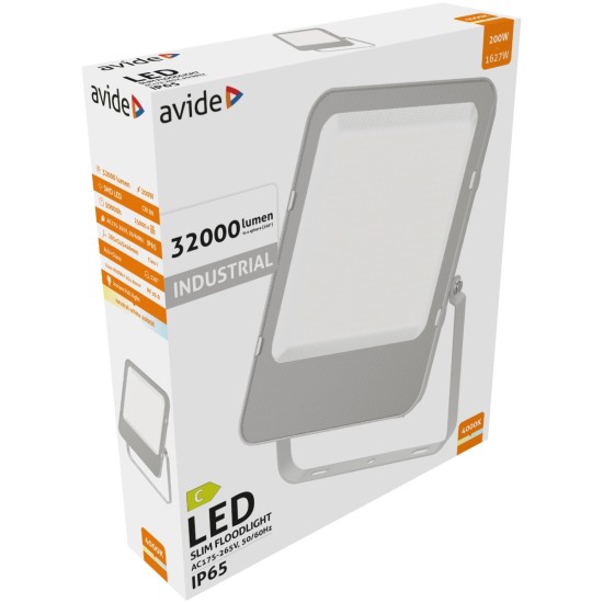 Avide LED Προβολέας SMD Industrial 200W Λευκό 4000K 160lm/W Avide LED Προβολέας SMD Industrial 200W Λευκό 4000K 160lm/W