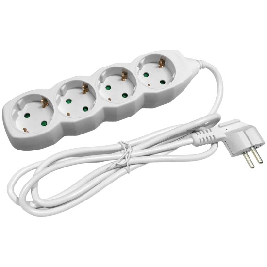 Entac Πολύπριζο 4 Θέσεων Χωρίς Διακόπτη 3x1.5mm 1.5m Entac Πολύπριζο 4 Θέσεων Χωρίς Διακόπτη 3x1.5mm 1.5m