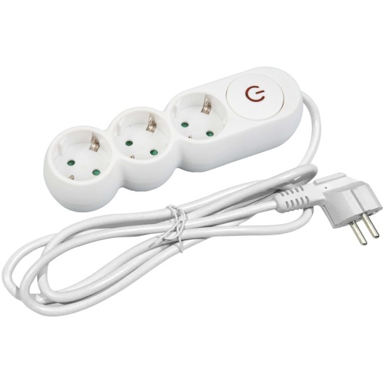 Entac Πολύπριζο Design 3 Θέσεων με Διακόπτη 3G1.5 1.5m Entac Πολύπριζο Design 3 Θέσεων με Διακόπτη 3G1.5 1.5m