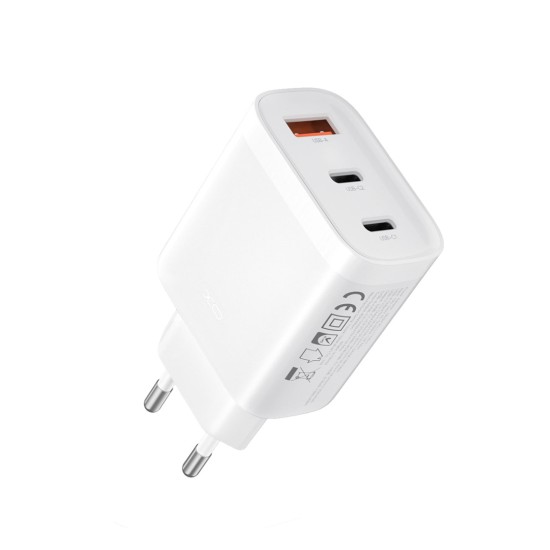 XO L117 (EU) PD/QC (2USB-C+1USB-A) Φορτιστής Γρήγορης Φόρτισης XO L117 (EU) PD/QC (2USB-C+1USB-A) Φορτιστής Γρήγορης Φόρτισης