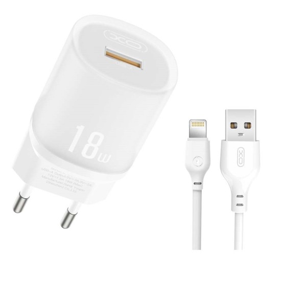 XO L157(EU) QC3.0 18W Φορτιστής με Καλώδιο Lightning Λευκό XO L157(EU) QC3.0 18W Φορτιστής με Καλώδιο Lightning Λευκό
