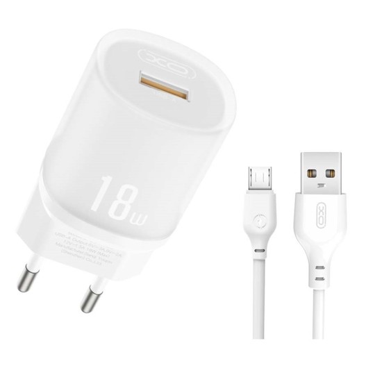 XO L157(EU) QC3.0 18W Φορτιστής με Καλώδιο Micro Λευκό XO L157(EU) QC3.0 18W Φορτιστής με Καλώδιο Micro Λευκό