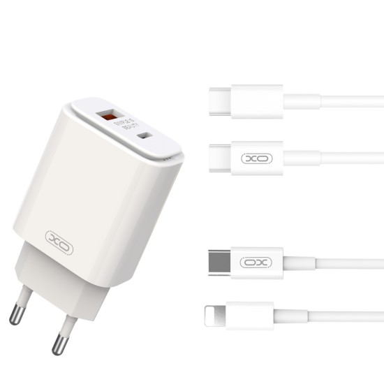 XO L90A EU PD20W+QC18W Γρήγορης Φόρτισης με Lightning Καλώδιο XO L90A EU PD20W+QC18W Γρήγορης Φόρτισης με Lightning Καλώδιο