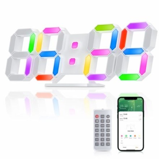 EDUP EH-LED1319-pro 3D LED Ρολόι τοίχου 9,7" Tuya App EDUP EH-LED1319-pro 3D LED Ρολόι τοίχου 9,7" Tuya App