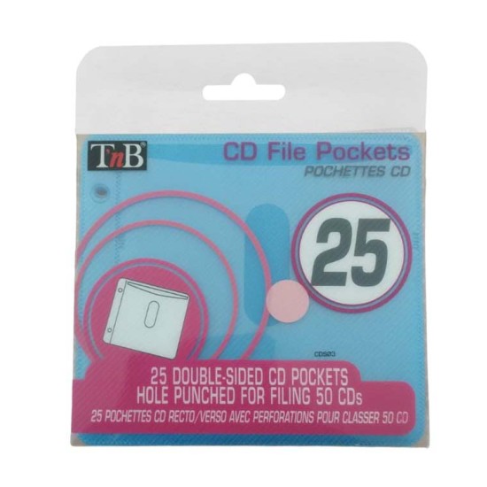 TnB CD File Pockets 25 Double-Sided